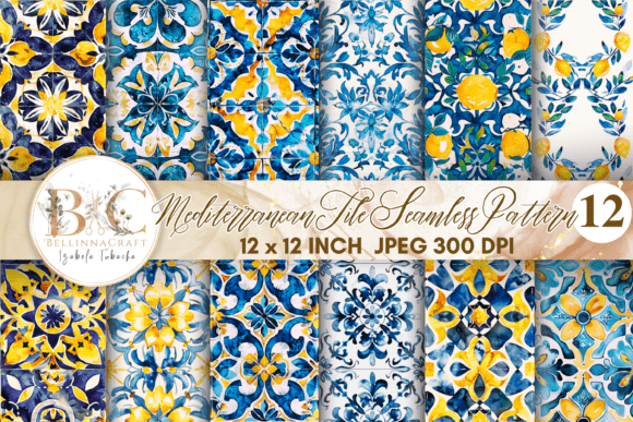 Download Mediterranean Tile Seamless Patterns - Seamless patterns Collection