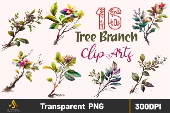 Download Watercolor Tree Branches Clipart HD PNG - Branches Collection