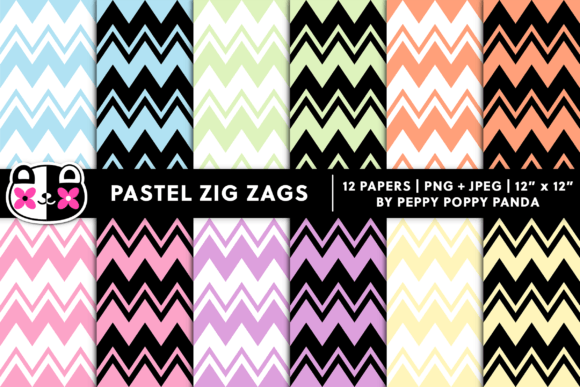 Download Pastel Zig Zag Chevron Digital Paper - Premium Resources