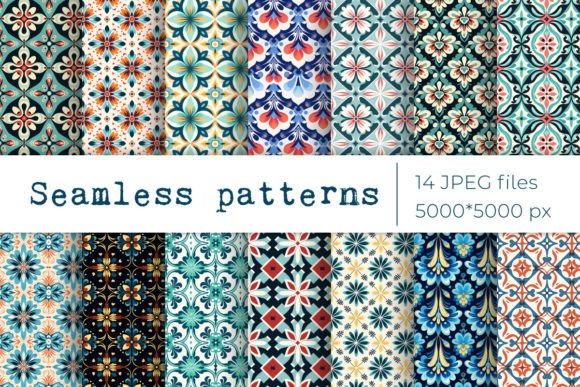 Download Geometric Ornamental Seamless Patterns - Seamless patterns Collection