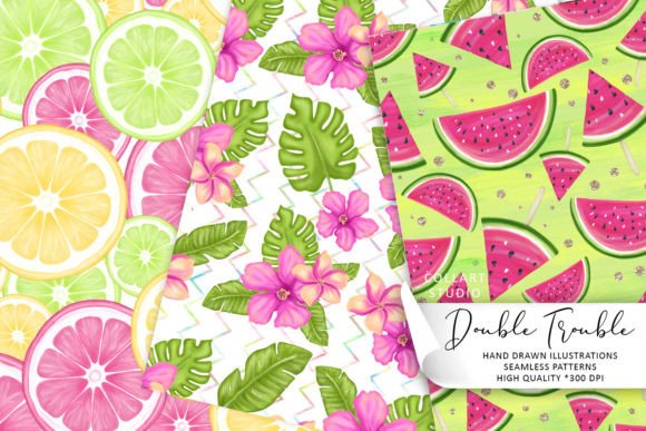 Download Best Friends Seamless Patterns, Summer - Seamless patterns Collection