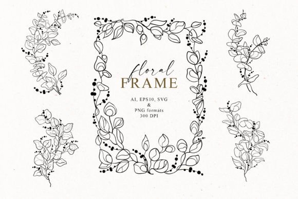Download Hand Drawn Line Art Eucalyptus Branches - Branches Collection