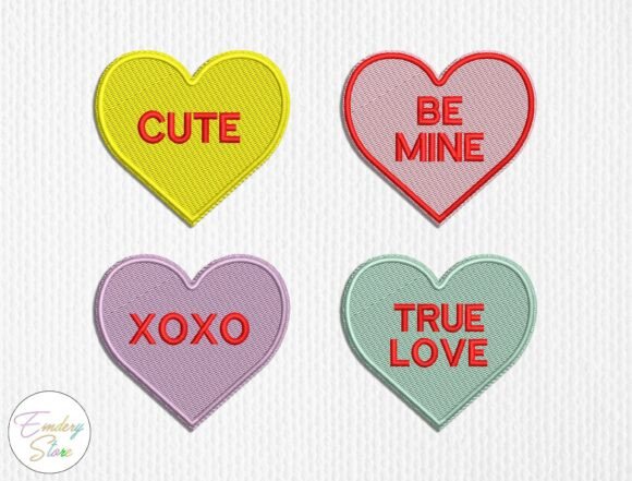 Download Valentine Heart Embroidery Patch Set - Valentine Collection