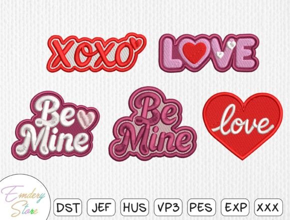 Download Valentine Embroidery Patch Set - Valentine Collection