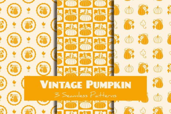 Download Vintage Pumpkin Seamless Patterns - Seamless patterns Collection