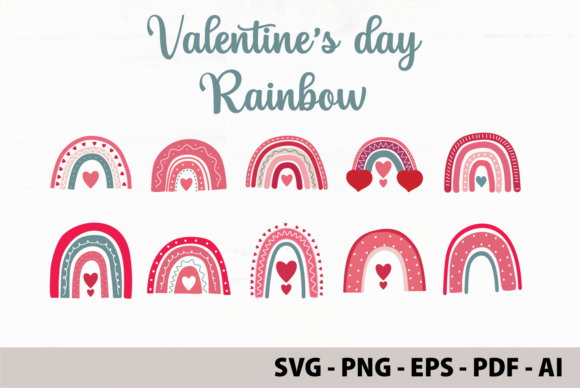Download Boho Rainbow Valentine's Day SVG Bundle - Valentine Collection
