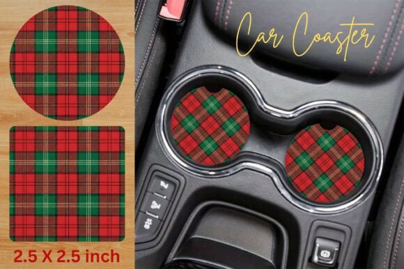 Download Christmas Buffalo Plaid Car Coaster PNG - Premium Resources